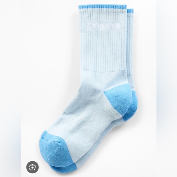 NWT Athleta Colorblock Everyday Crew Sock in Mist Blue Medium/Large Women’s New - Picture 6 of 7